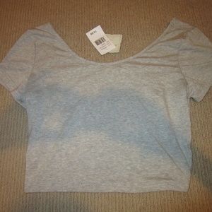 Nordstrom Cropped Gray T shirt Off the Shoulder
